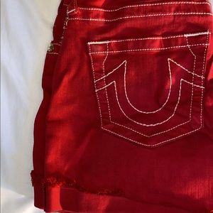 Red true religion shorts